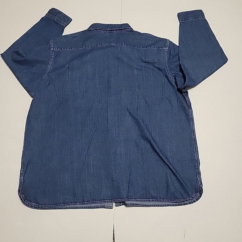 Levi's Strauss Relaxed Fit Denim Shirt Mens XXL Button Up Long Sleeve Blue